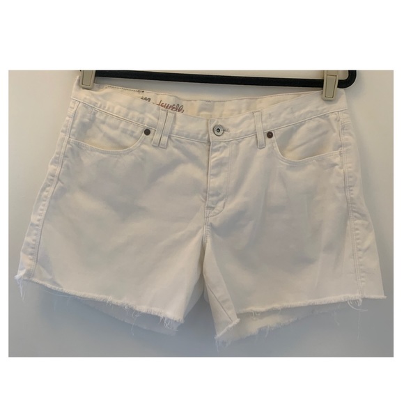 Madewell White Jean Shorts With Frayed Hem - Picture 1 of 2